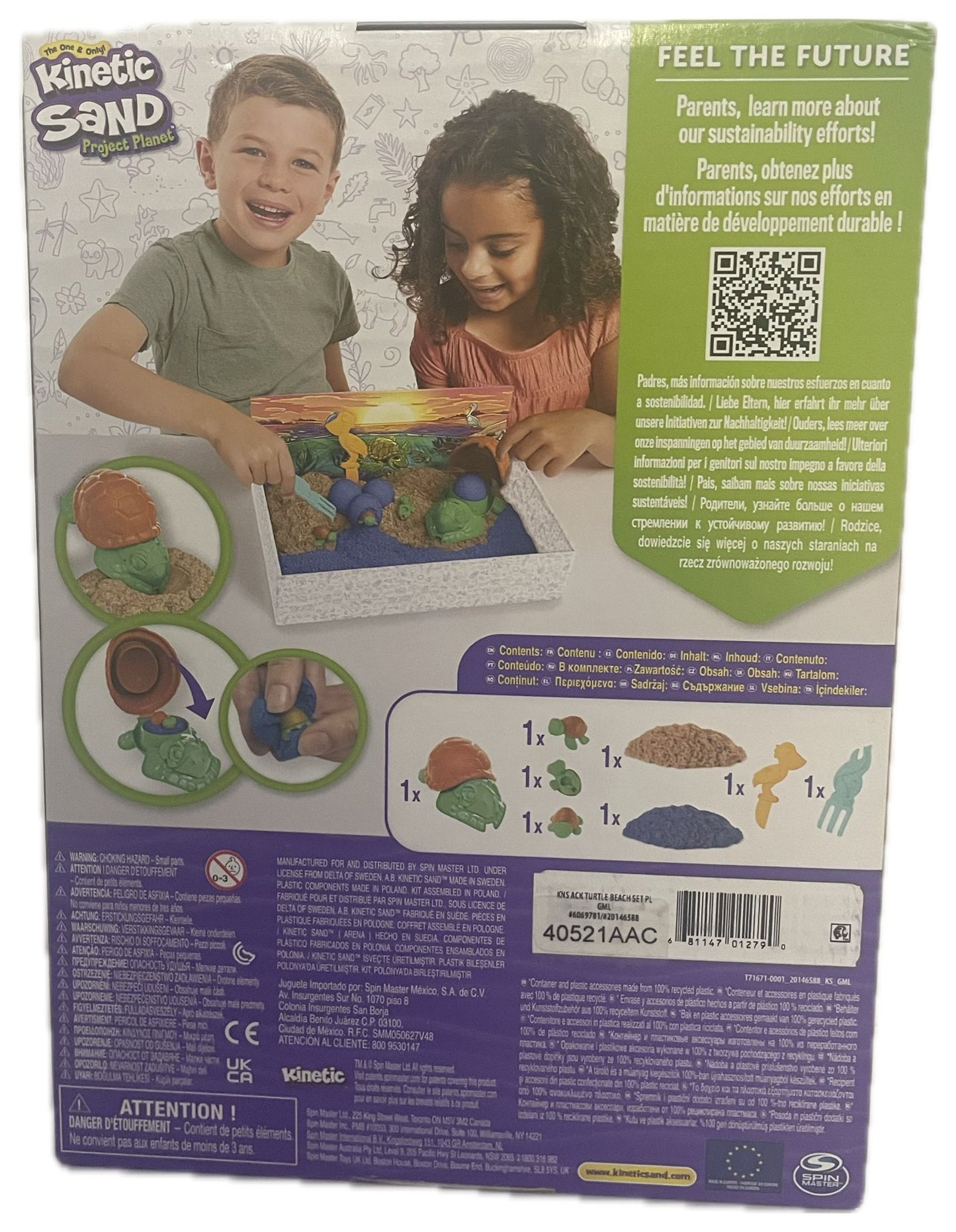 Kinetic Sand Project Planet Turtle Beach 14oz Sand Tools & Molds Sustainably Minded