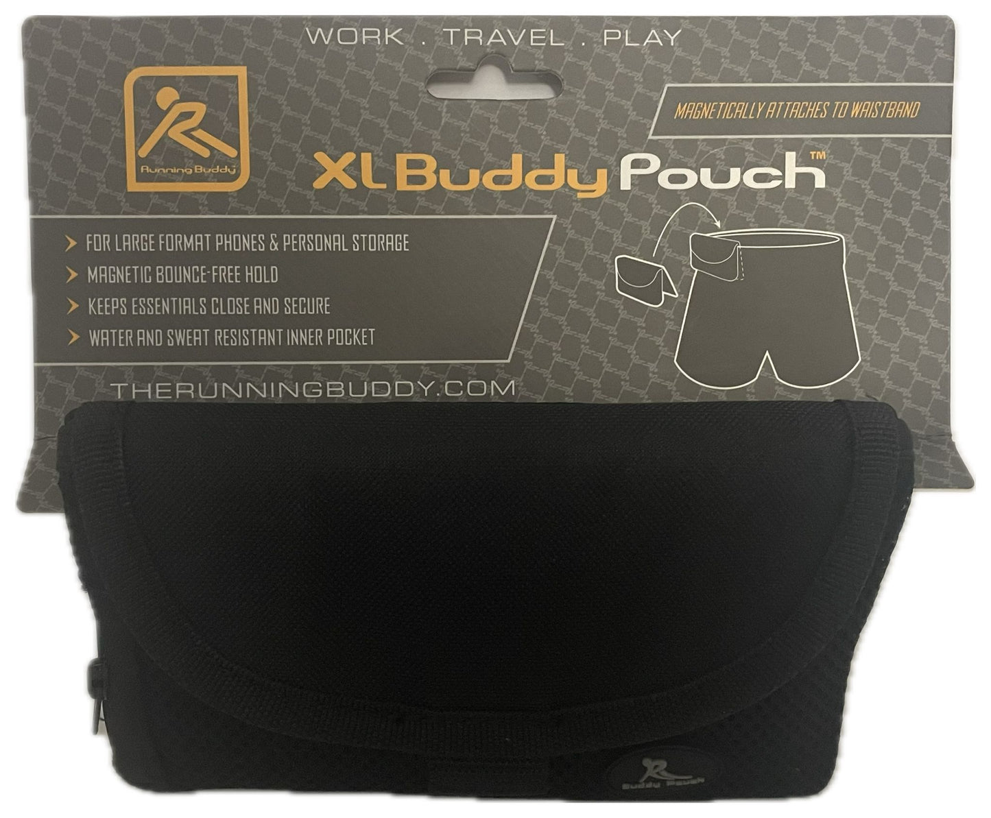 Running Buddy XL Running Fanny Pack for Men & Women – Black
