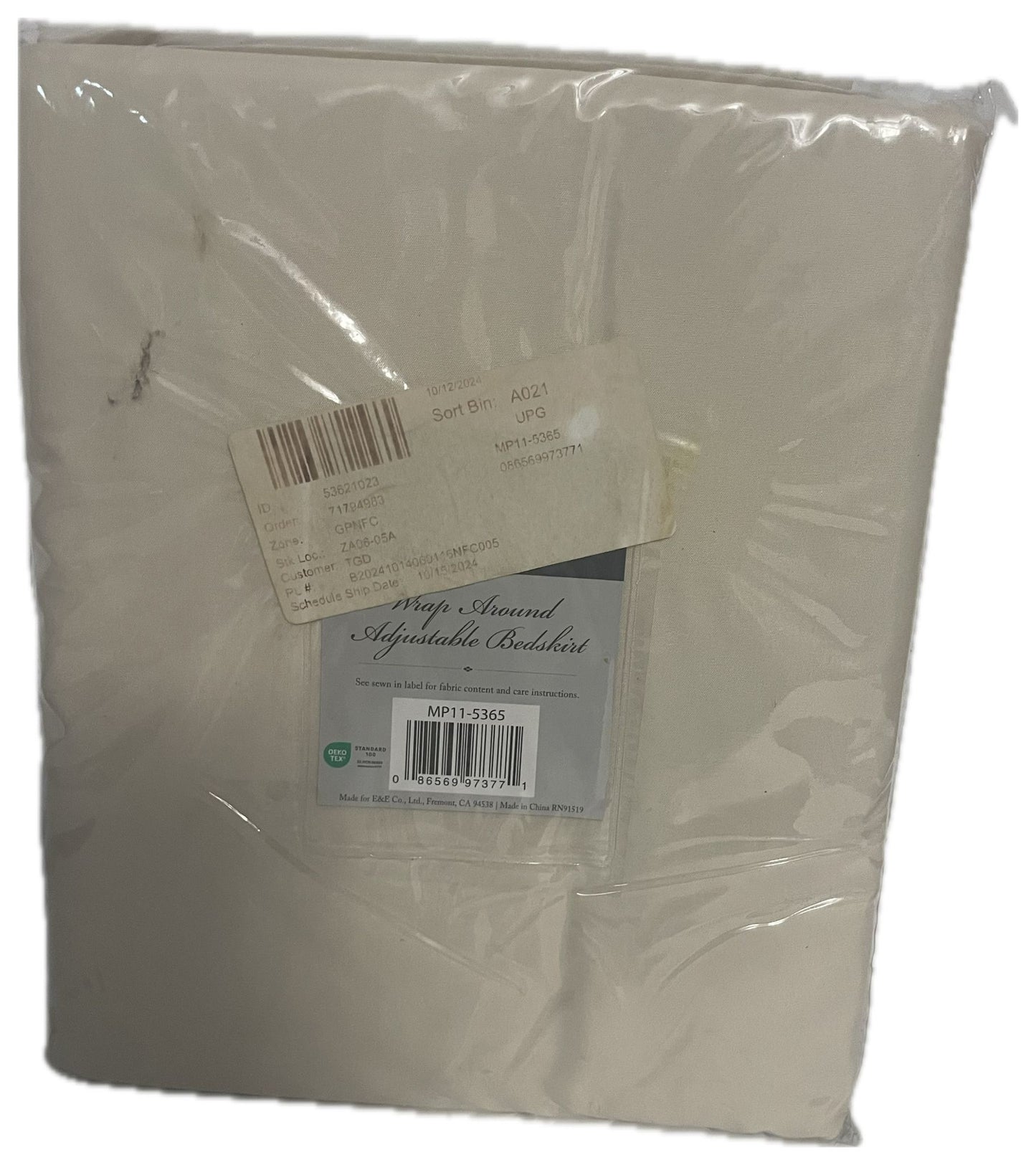 Madison Park Simple Fit Wrap Around Adjustable Bed Skirt – Ivory | Microfiber, Fits Full/Queen/King Size Beds | Easy-Fit Elastic Design