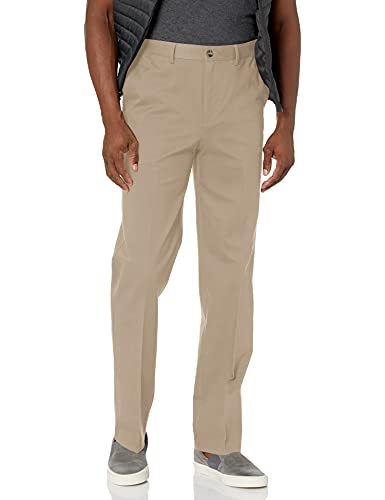Savane Men's Flat Front Stretch Ultimate Performance Chino Pants with Expandable Waistband (Waist Size 30 - 40 Big & Tall)