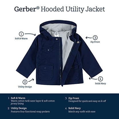 Gerber Baby Hooded Cotton Twill Utility Jacket (Infant Toddler)