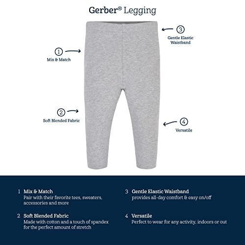 Gerber Baby Girls' Toddler Multi-Pack Premium Pants Leggings
