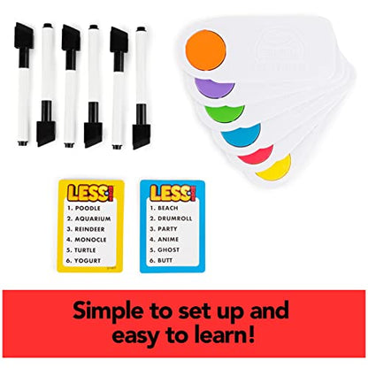Spin Master Games Less is More, Party Board Game Fun Word Letter Card Game Funny Gift Toy Living Room Family Game Night.