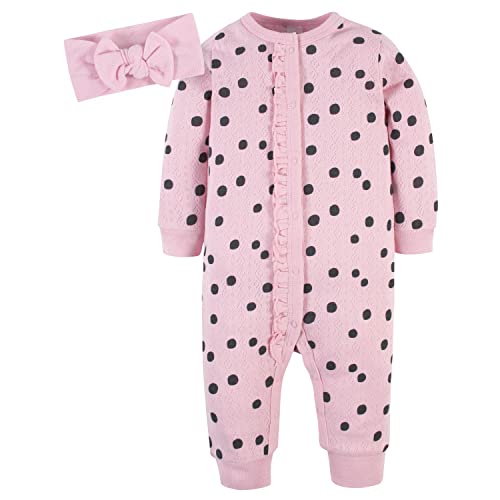 Gerber baby-girls 4-piece Coveralls & Headband Sets