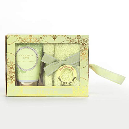 Cozy Sock and Foot Lotion Care Package Gift Set for Women - 3 Pieces