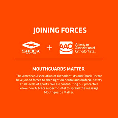 Shock Doctor Double Braces Mouth Guard. Upper and Lower Teeth Protection. Mouthguard No Boil / Instant Fit. For Youth, Teenager, Kids and Adults. Mouth Piece OSFA