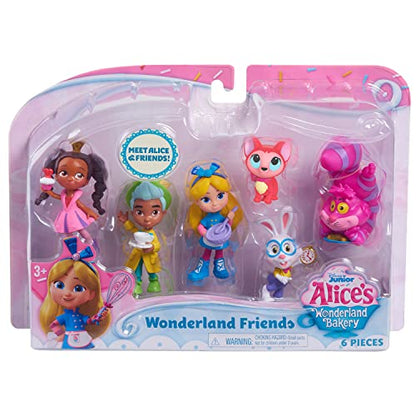 Disney Junior Alice’s Wonderland Bakery Friends, 3 Inch Figure Set of 6, Kids Toys for Ages 3 Up
