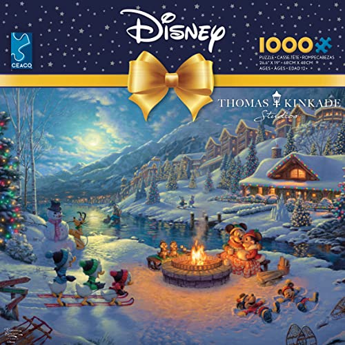 Ceaco - Thomas Kinkade - Disney Dreams Collection - Holiday - Mickey and Minnie Christmas Lodge - 1000 Piece Jigsaw Puzzle