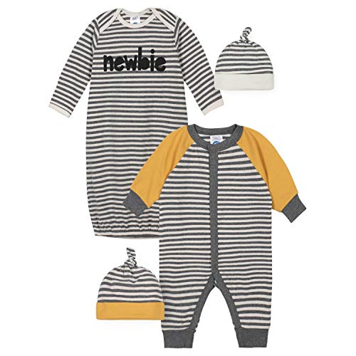 Gerber Baby 4-Piece Baby Boys' Taco Coverall, Gown, and Caps Gift Set