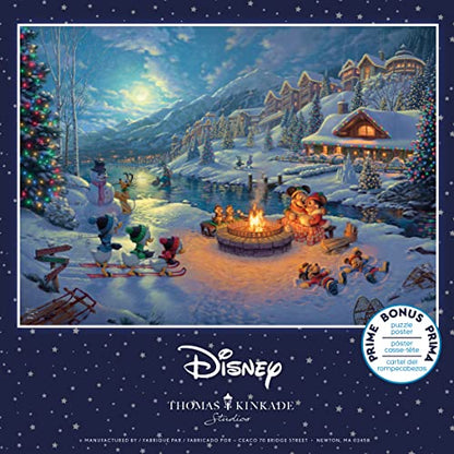 Ceaco - Thomas Kinkade - Disney Dreams Collection - Holiday - Mickey and Minnie Christmas Lodge - 1000 Piece Jigsaw Puzzle