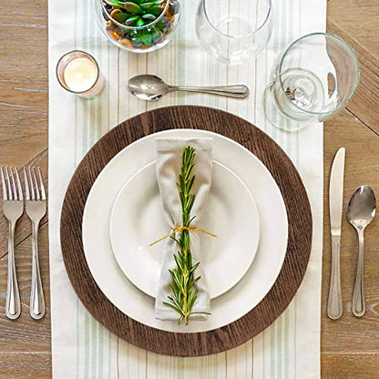 Wood Decorative Charger Plates Rustic Wedding Wood Design Chargers Set of 4