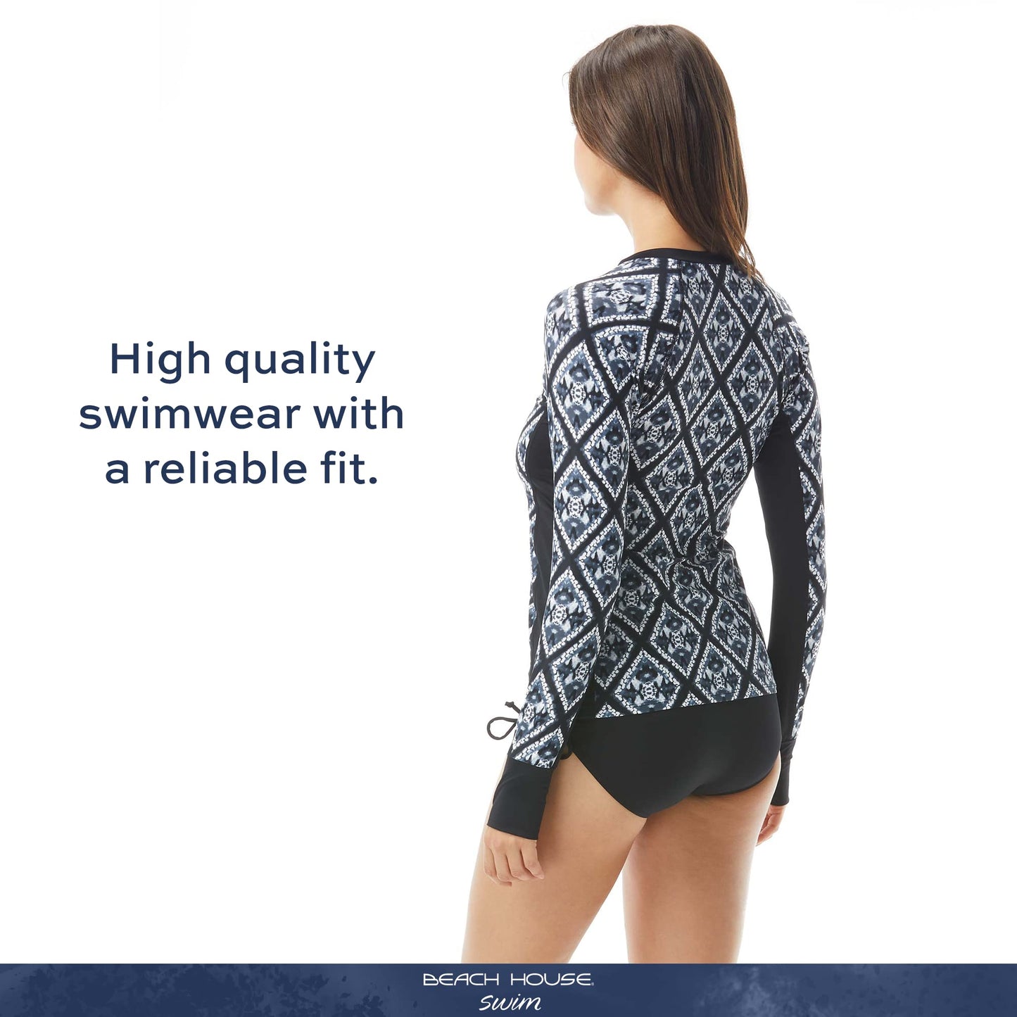 BEACH HOUSE Hayden Side Tie Bikini Swim Bottom — Modest High Waisted Full Coverage Bathing Suit